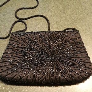LaRegale hand-beaded evening bag w shoulder strap